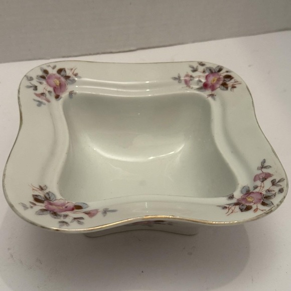 Marx & Gutherz Vtg Floral Porcelain Dish Waved Edges Carlsbad, Austria - Picture 3 of 8
